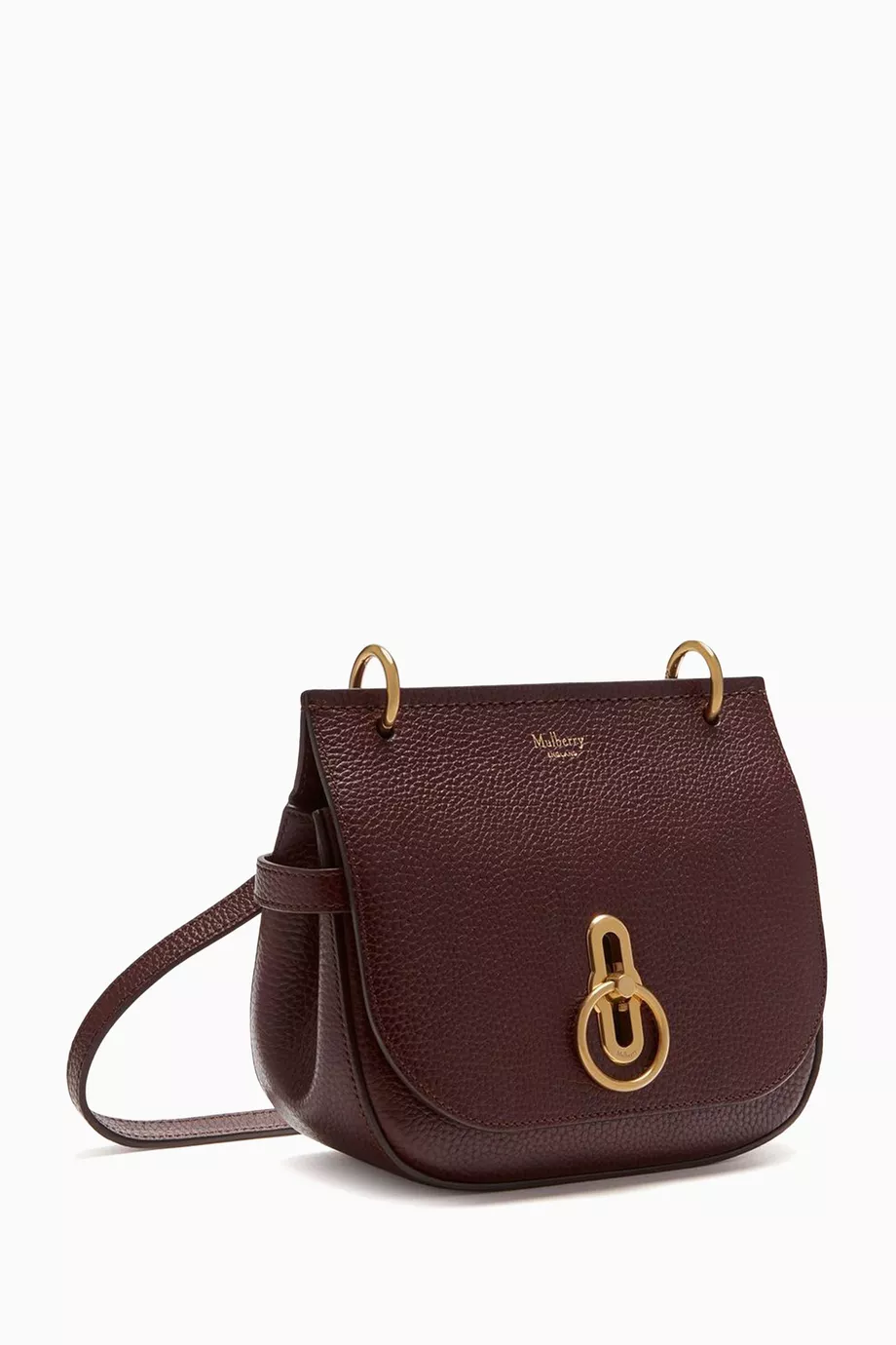 Buy Mulberry Burgundy Small Amberley Satchel Bag in Natural Grain Leather For Women Online Ounass Saudi