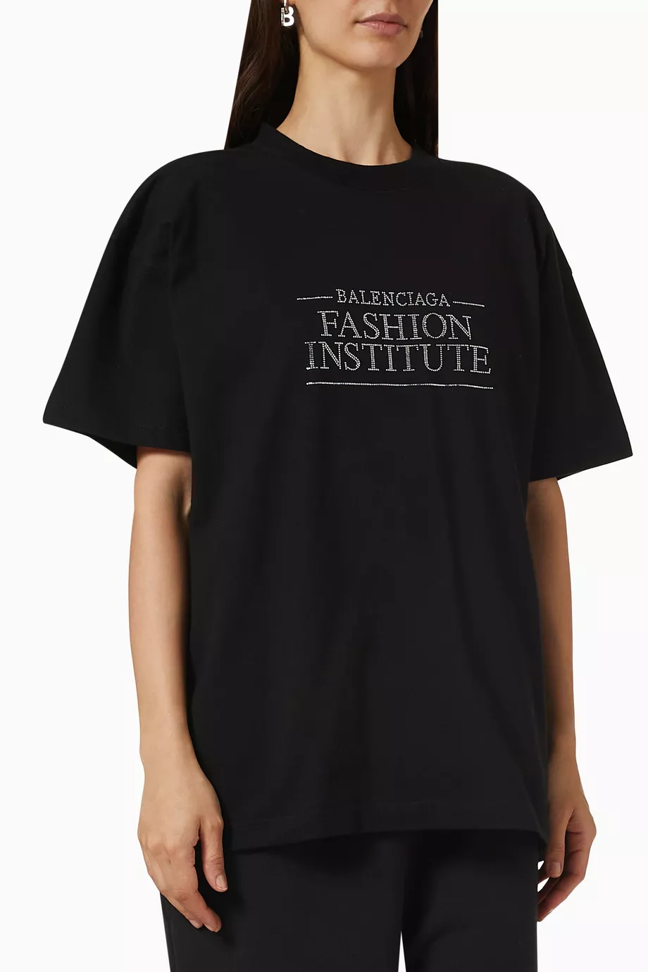 Buy Balenciaga Black Fashion Institute T-shirt in Cotton Jersey  