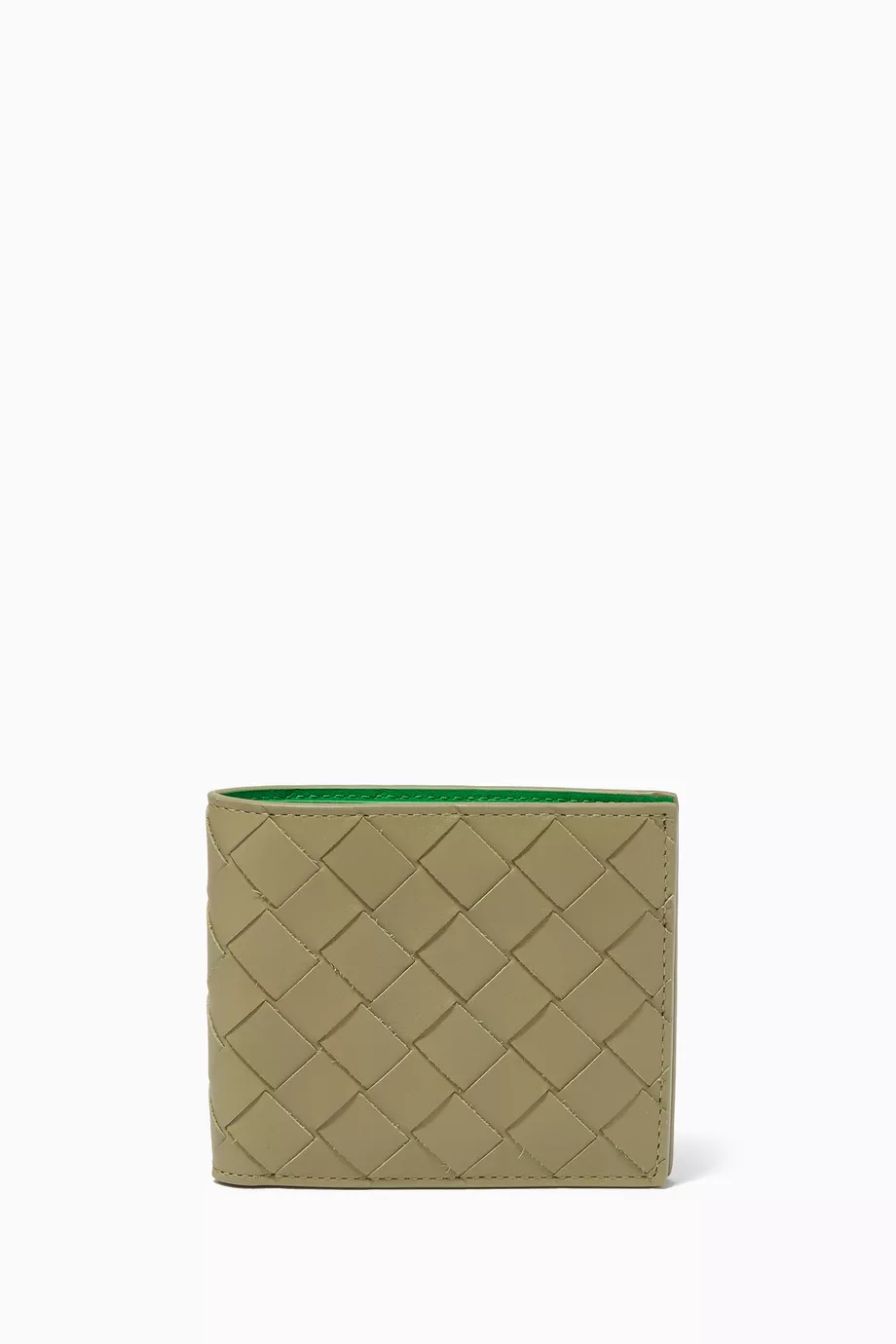 Buy Bottega Veneta Grey Bi fold Wallet in Intrecciato Leather For Men Online Ounass Saudi