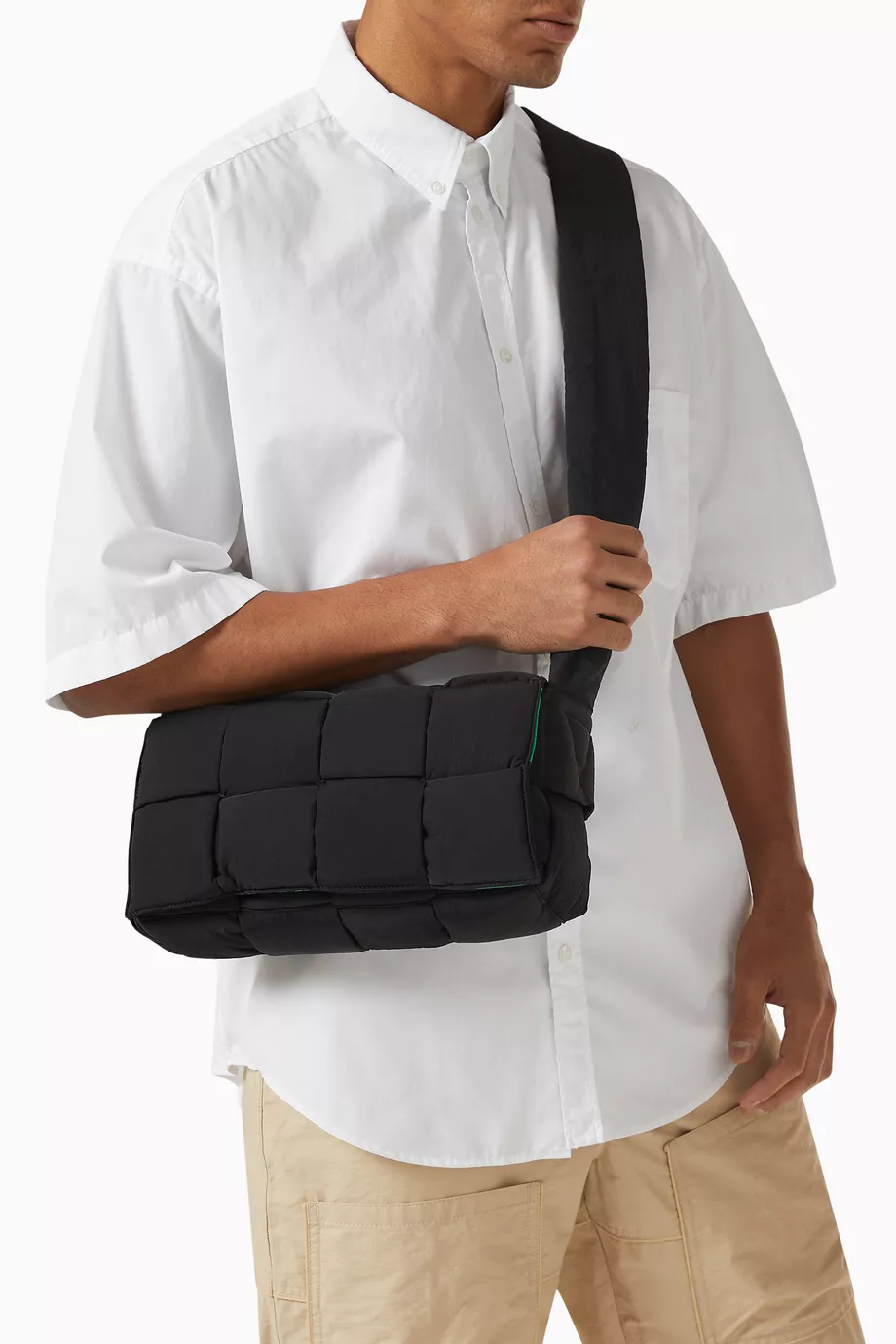 Buy Bottega Veneta Black Cassette Bag in Padded Intrecciato Nylon