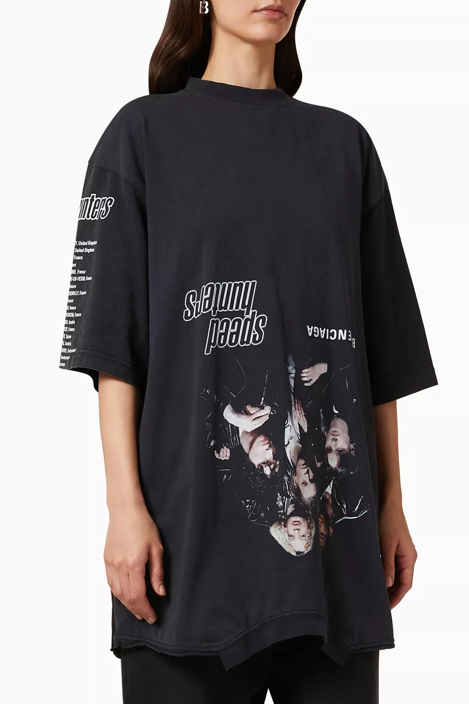 Buy Balenciaga Black Speed Hunter Upside Down Oversized T