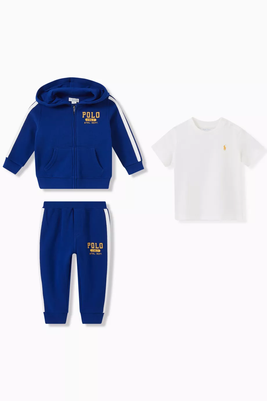 Buy Polo Ralph Lauren Blue Logo Print Tracksuit Set of Three For Baby Boys Online Ounass Saudi