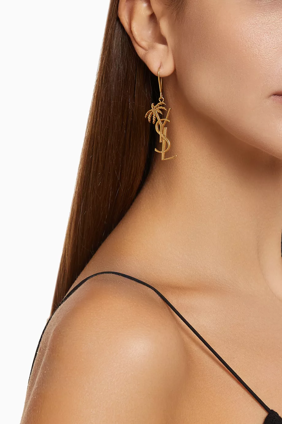 Buy SAINT LAURENT Gold Monogram Palm Earrings in Metal For Women Online Ounass Saudi