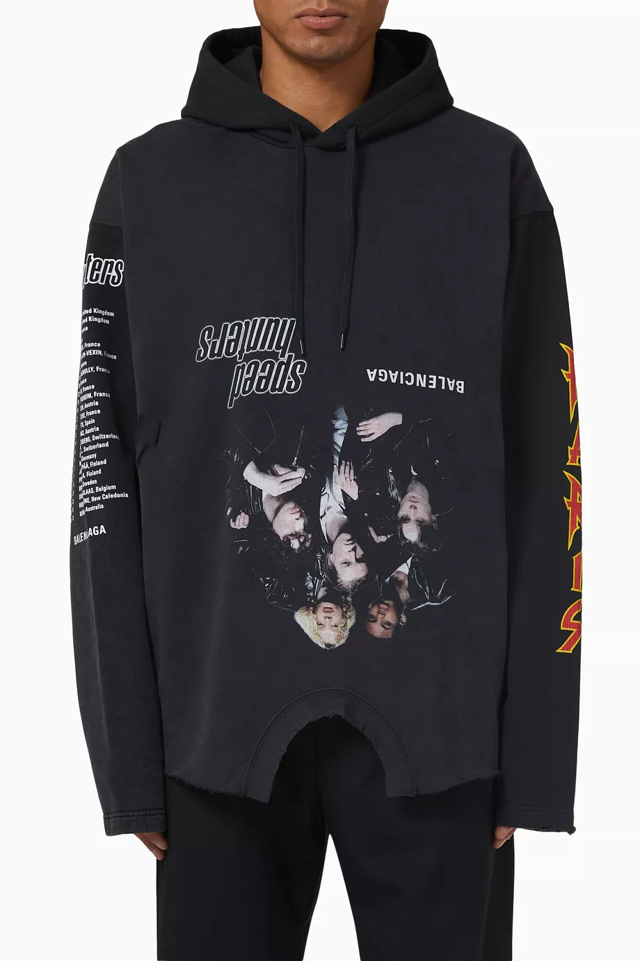 セール 国内 Hoodie Down Upside Black Balenciaga Buy in Cotton Medium Mix トップス