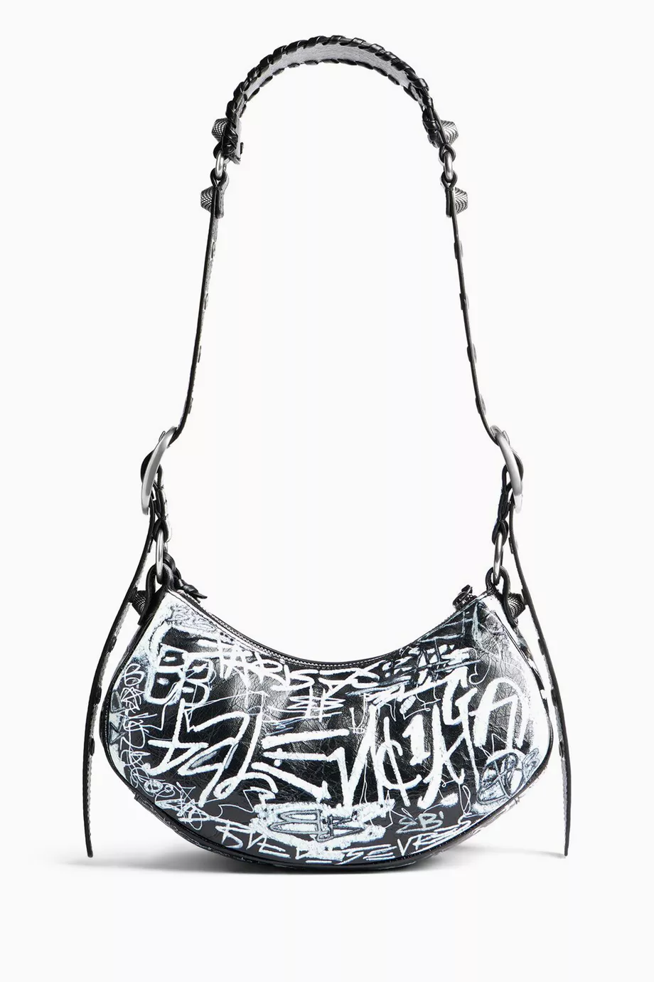 Buy Balenciaga Black Le Cagole XS Graffiti Shoulder Bag in