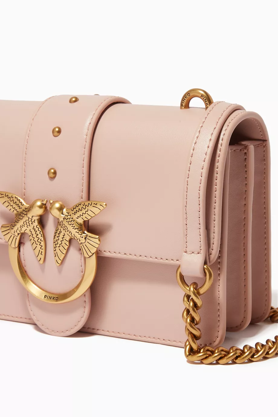 Buy PINKO Pink Mini Love Icon Bag in Leather For Women Online Ounass Saudi