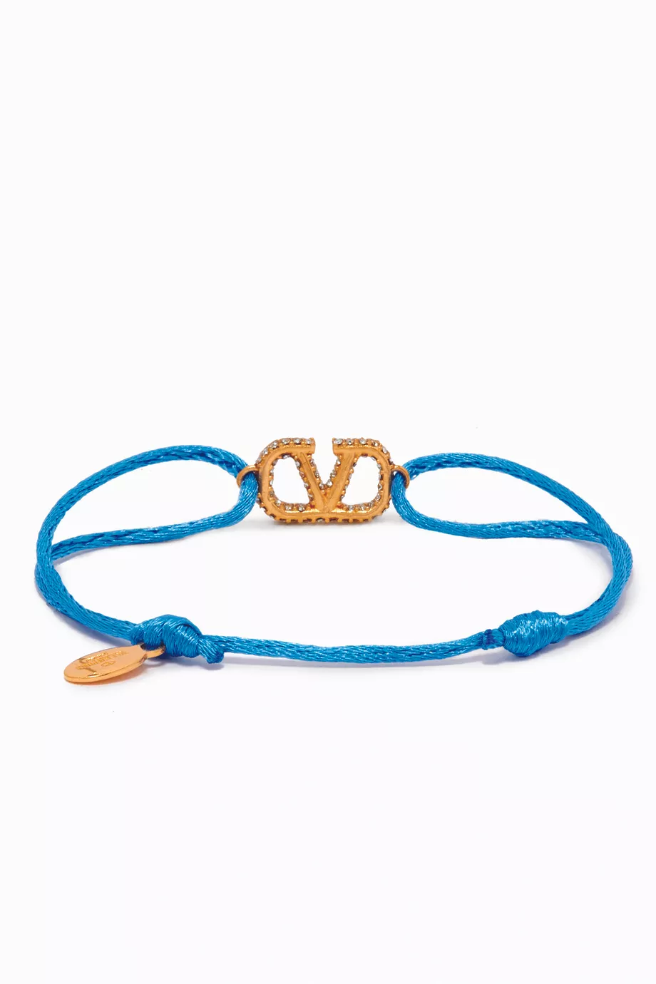 アクセサリーその他 Valentino Vlogo Signature Cotton Bracelet Azure Blue Vlogo Signature Cotton Bracelet for Man in Ultramarine
