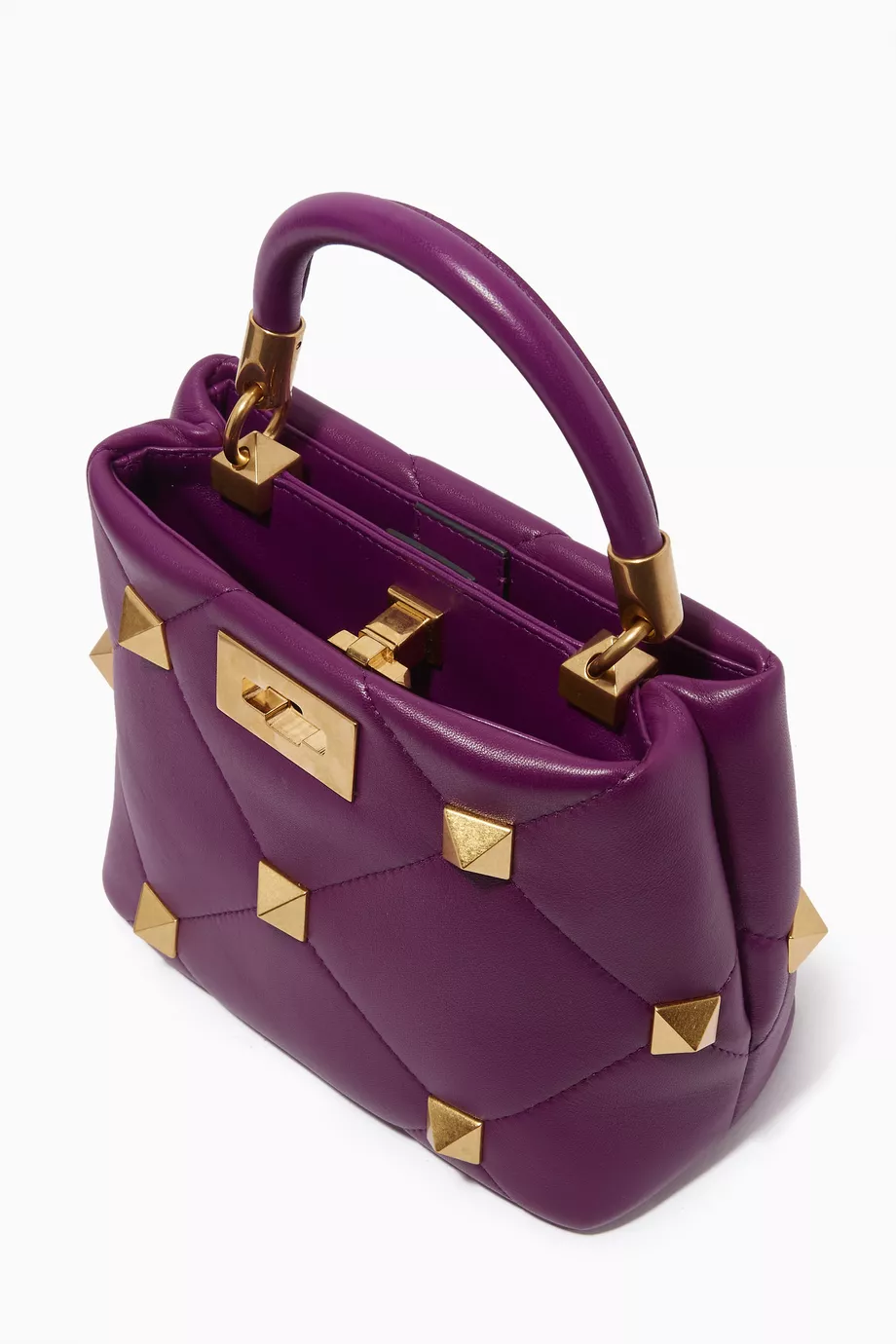 【VALENTINO】 SMALL ROMAN STUD THE HANDLE BAG Valentino Garavani Small Roman Stud Top Handle Bag