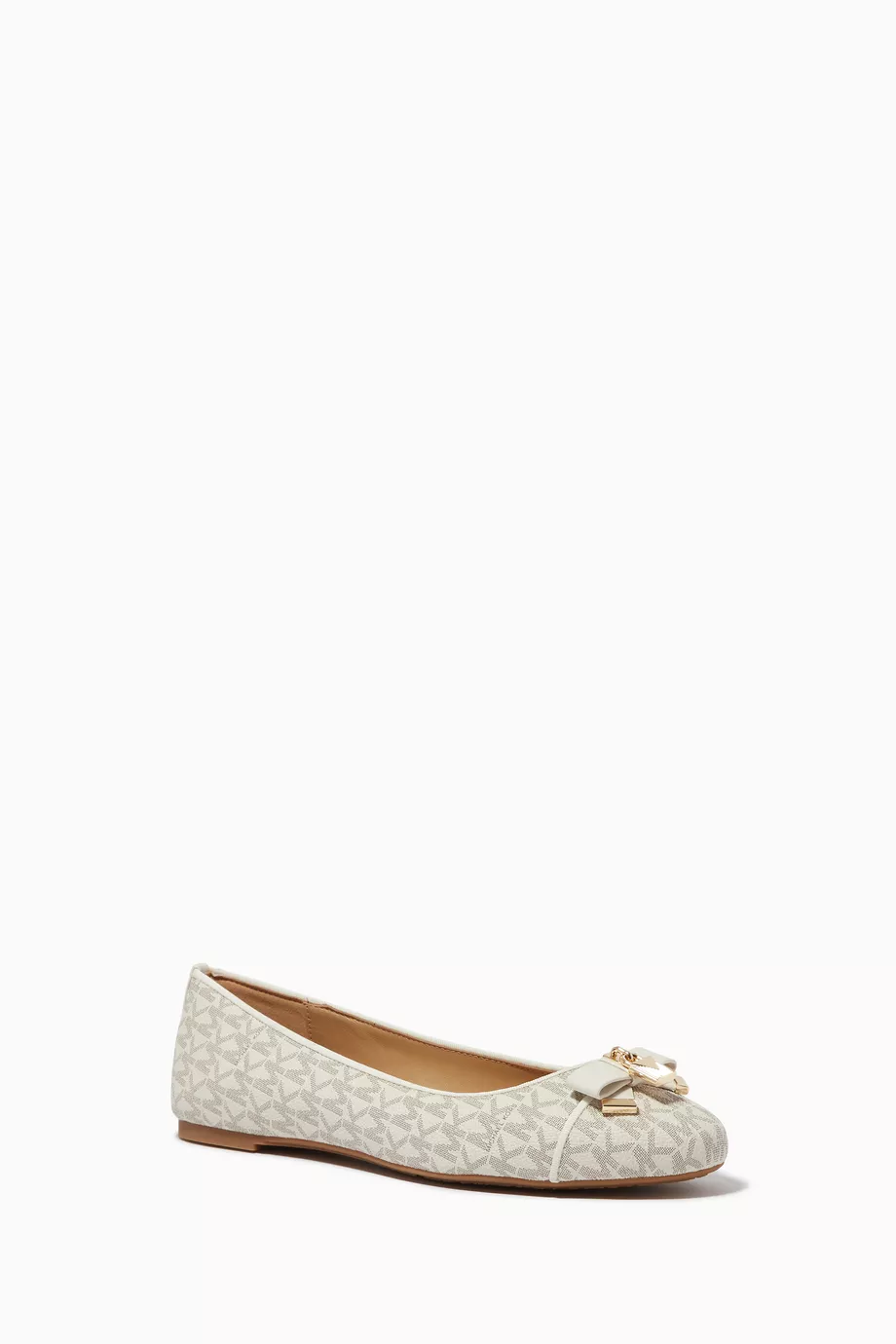 Buy Michael Kors White Alice Ballet Flats in Logo Canvas For Women Online Ounass Saudi