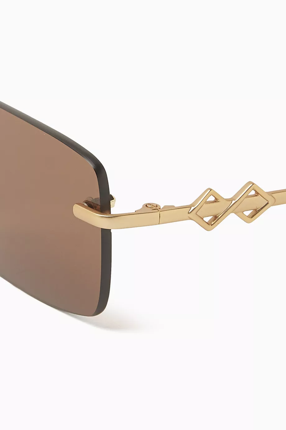 Buy Karen Wazen Brown Layla Sunglasses in Metal For Women  display picture 1