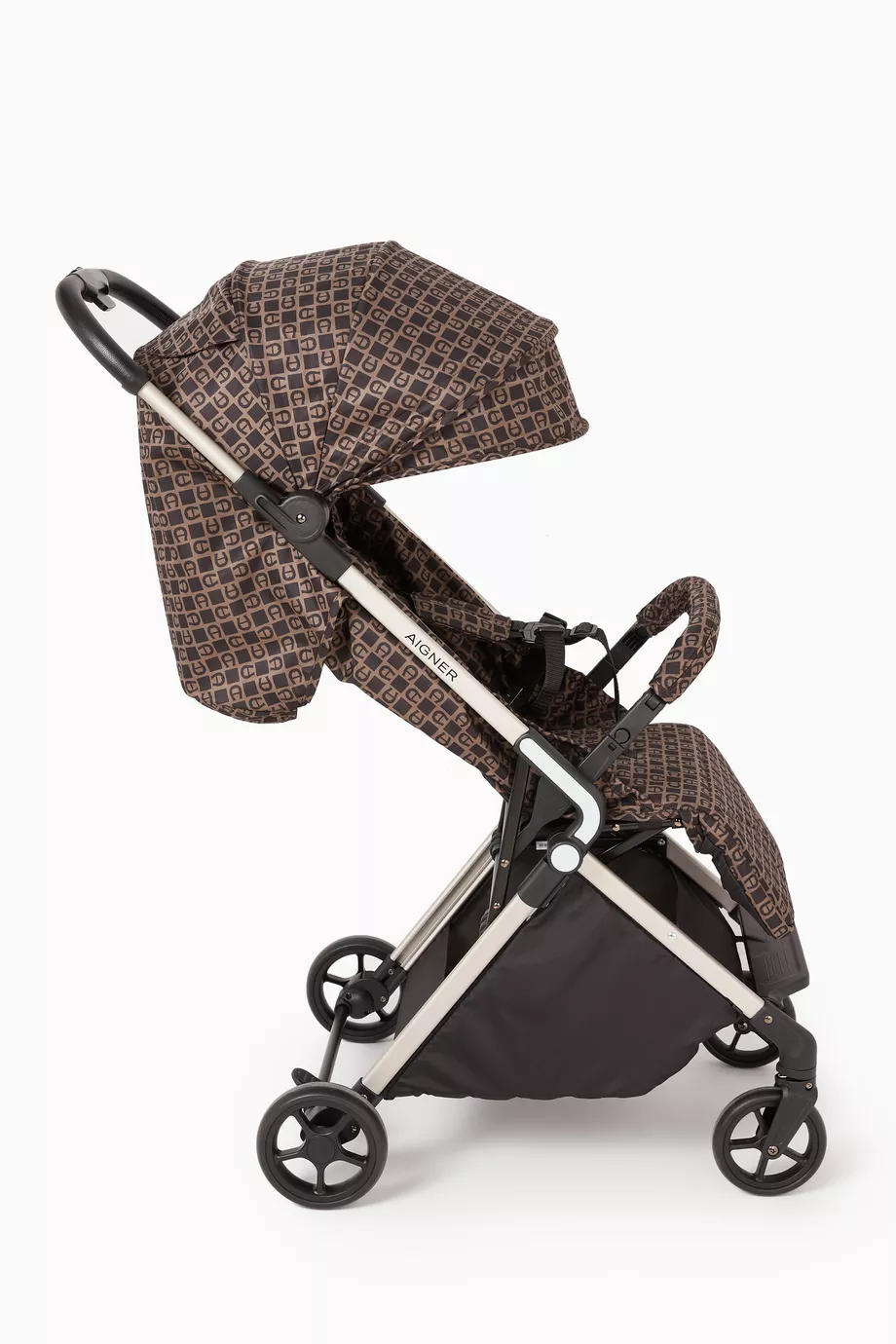 Buy AIGNER Brown Logo Light Auto-folding Stroller For Baby Girls