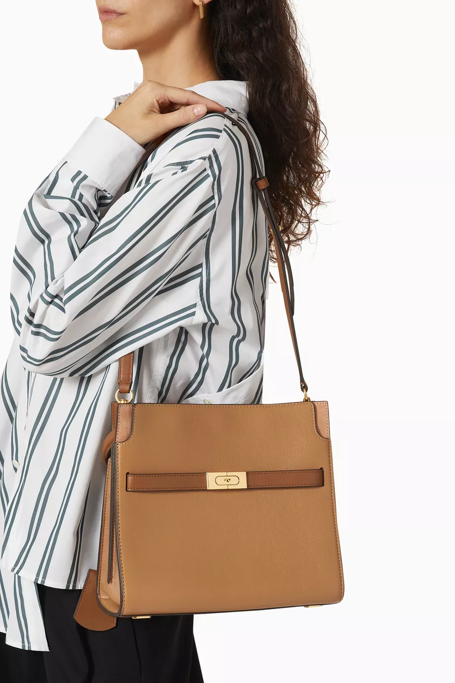 Buy Tory Burch Brown Small Lee Radziwill Double Bag in Smooth