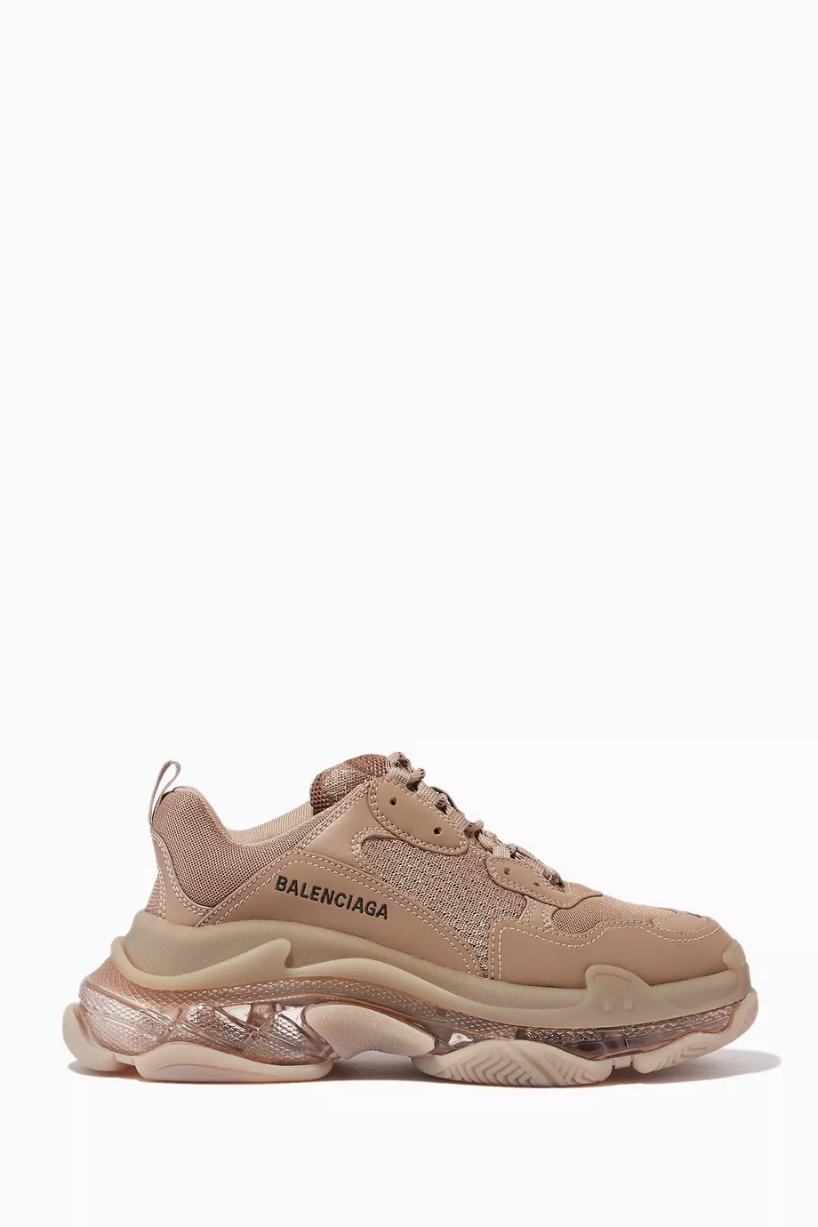 Buy Balenciaga Brown Triple S Clear Sole Sneakers in Double Foam Mesh For Women Online Ounass Saudi