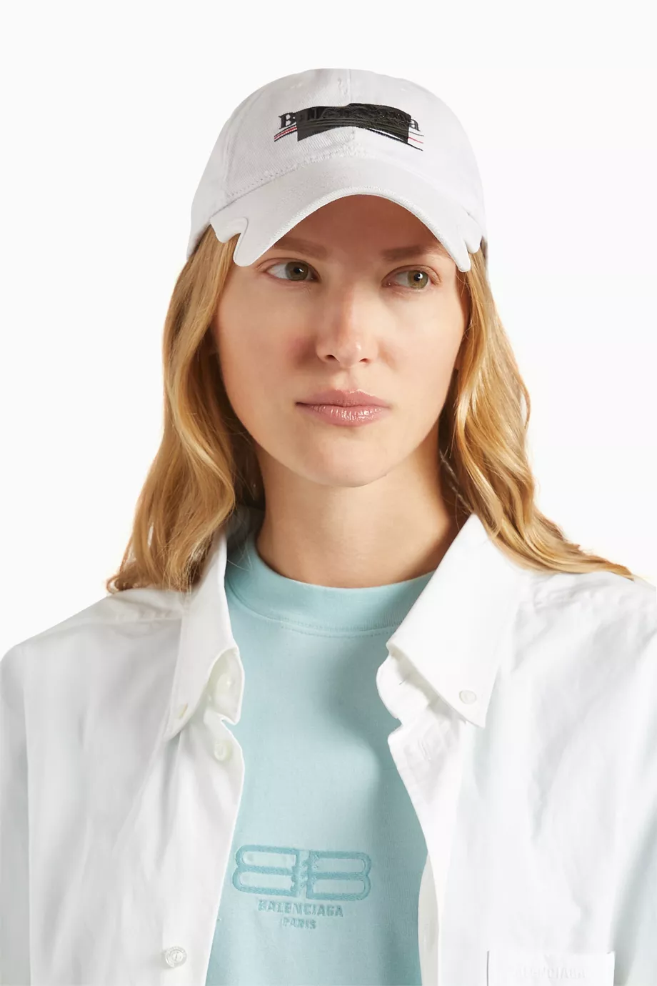 Buy Balenciaga Neutral Gaffer Logo Baseball Cap in Cotton For Men 