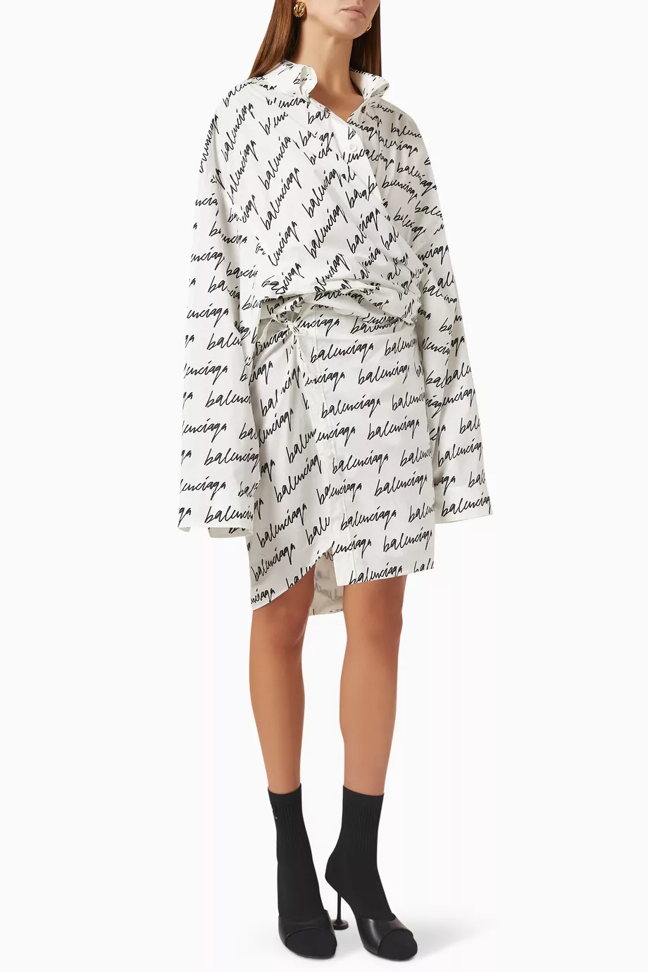 Balenciaga dress white hot sale