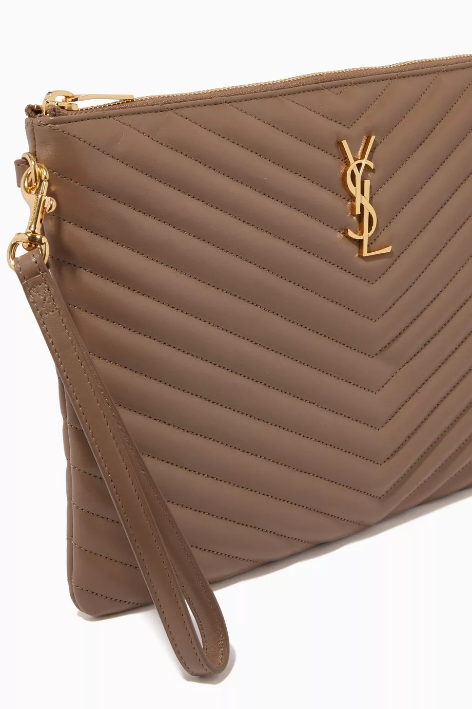 Buy SAINT LAURENT Brown Cassandre Tablet Pouch in Matelasse Leather For Women Online Ounass Saudi