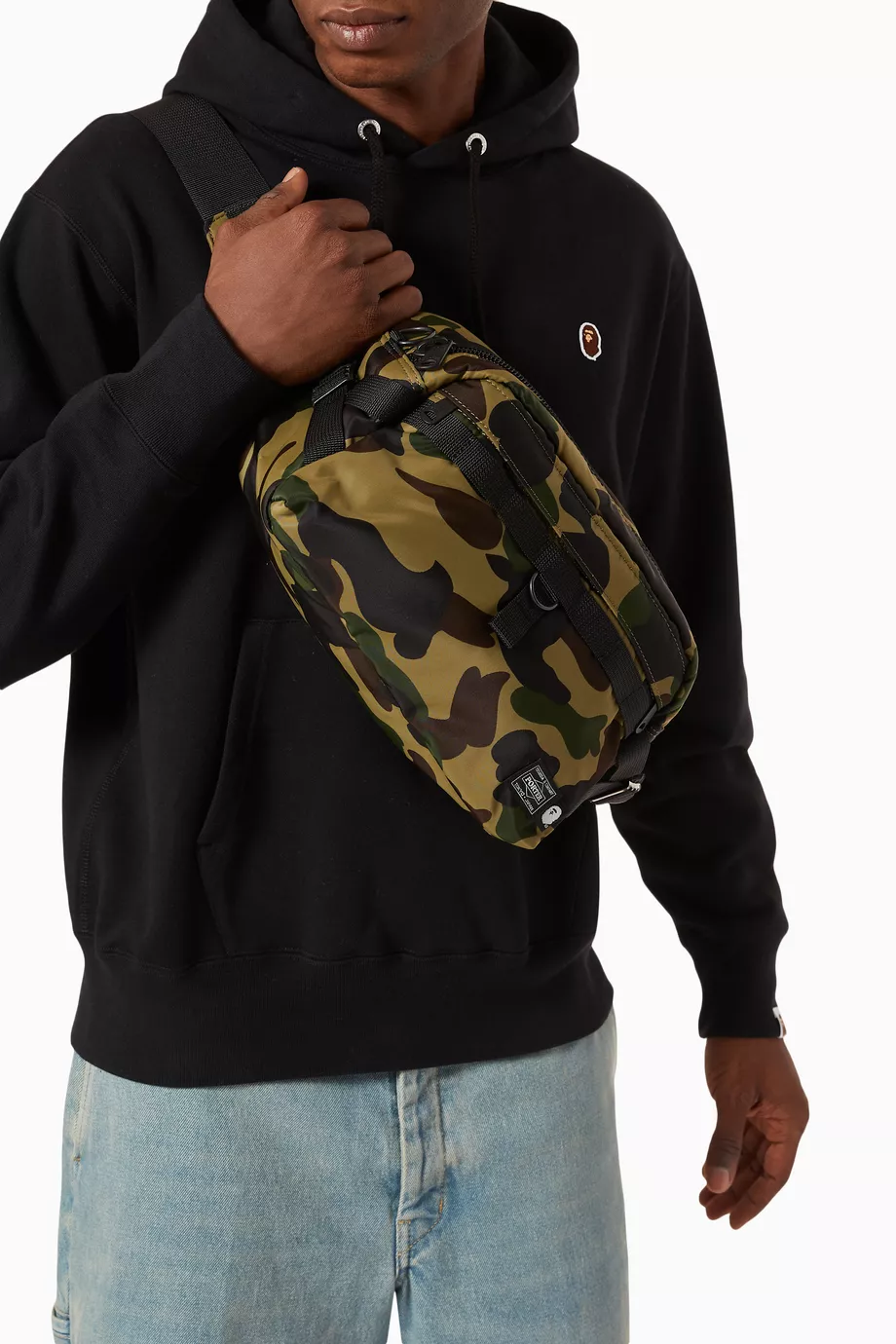 Buy A Bathing Ape Green x Porter 1st Camo Waist Bag in Nylon