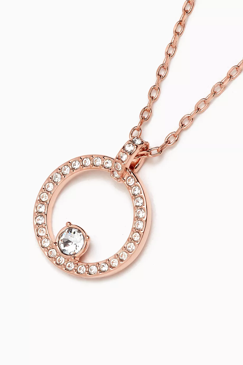 Swarovski rose gold circle necklace deals