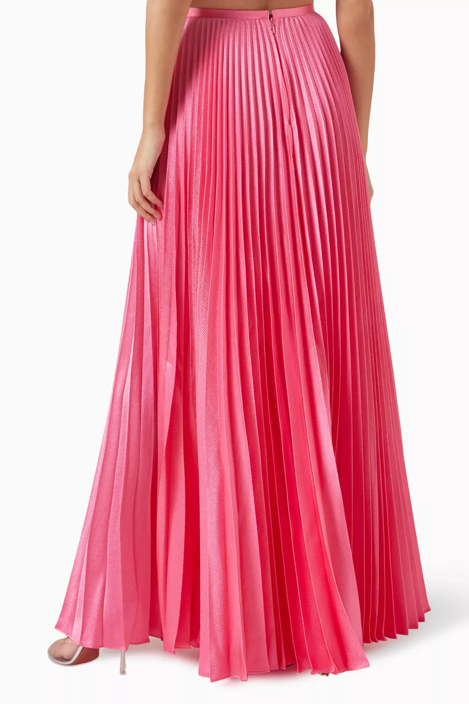 Maxi Skirt Pink Pleated Skirt Satin Buy Solace London Pink Henley