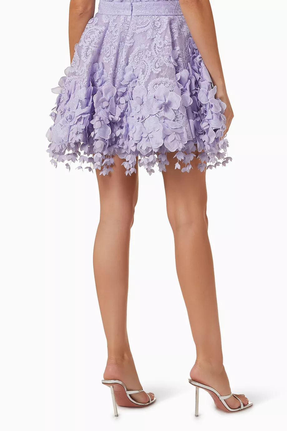 Buy Zimmermann Purple High Tide Flip Mini Skirt in Lace For
