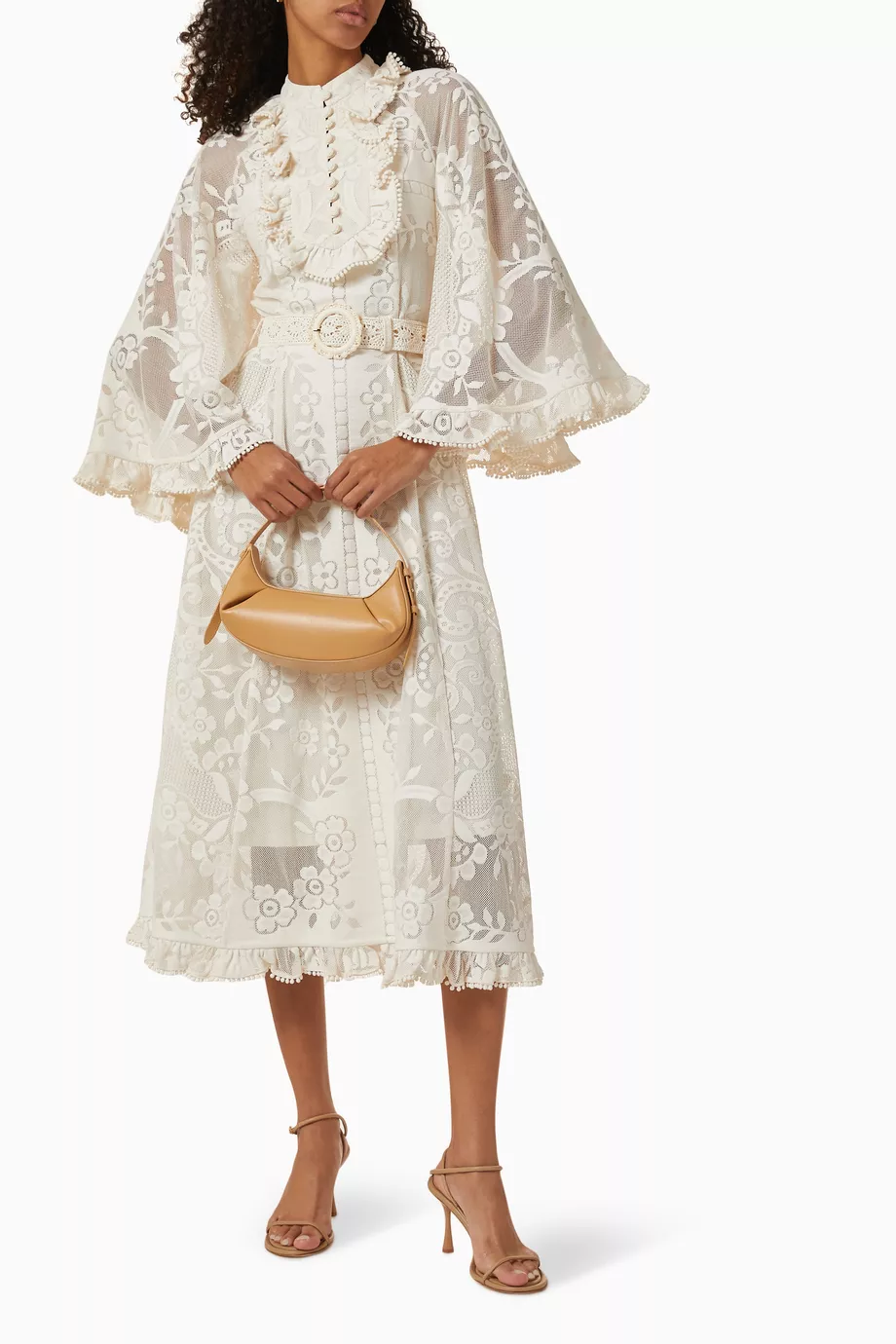 Buy Zimmermann Neutral Tiggy Lace Midi Dress in Cotton For Women Online |  Ounass Saudi