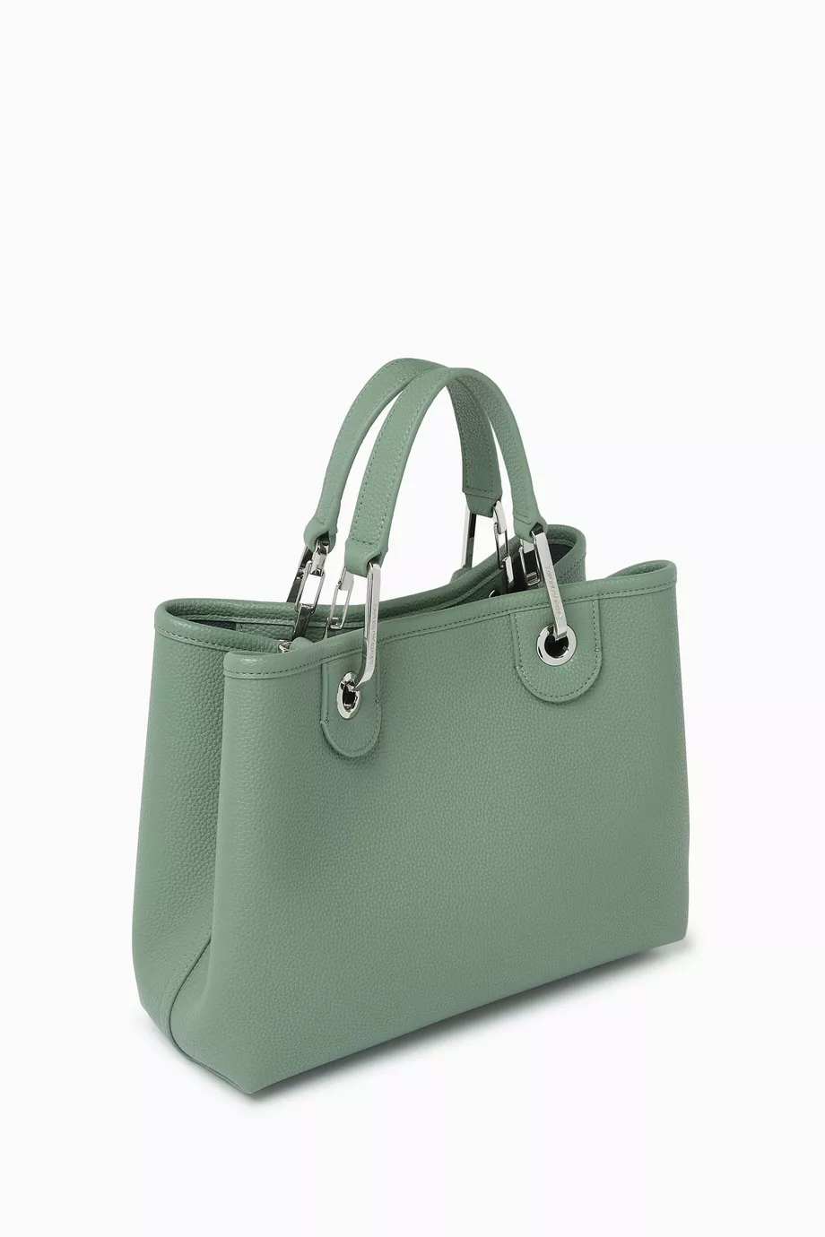 Buy Emporio Armani Green Small Logo-embossed Tote Bag in