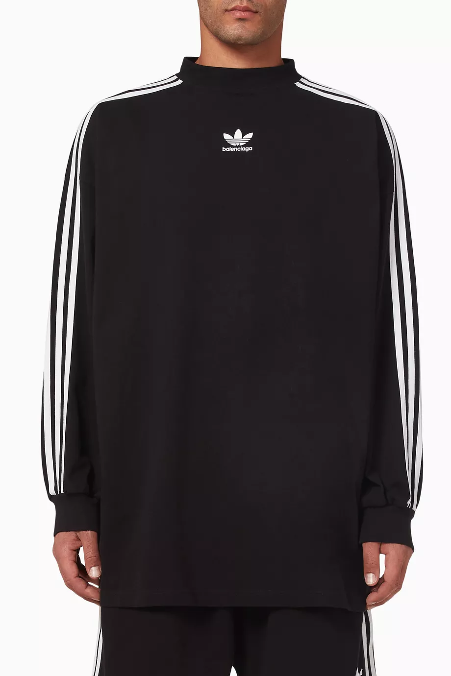 【Balenciaga x Adidas】Oversized Long Sleeve T-Shirt Black Balenciaga x adidas Long Sleeve T-Shirt Oversized Black