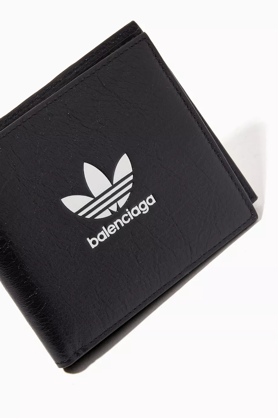 Buy Balenciaga Black x Adidas Logo Square Folded Wallet in Leather For Men Online Ounass Saudi