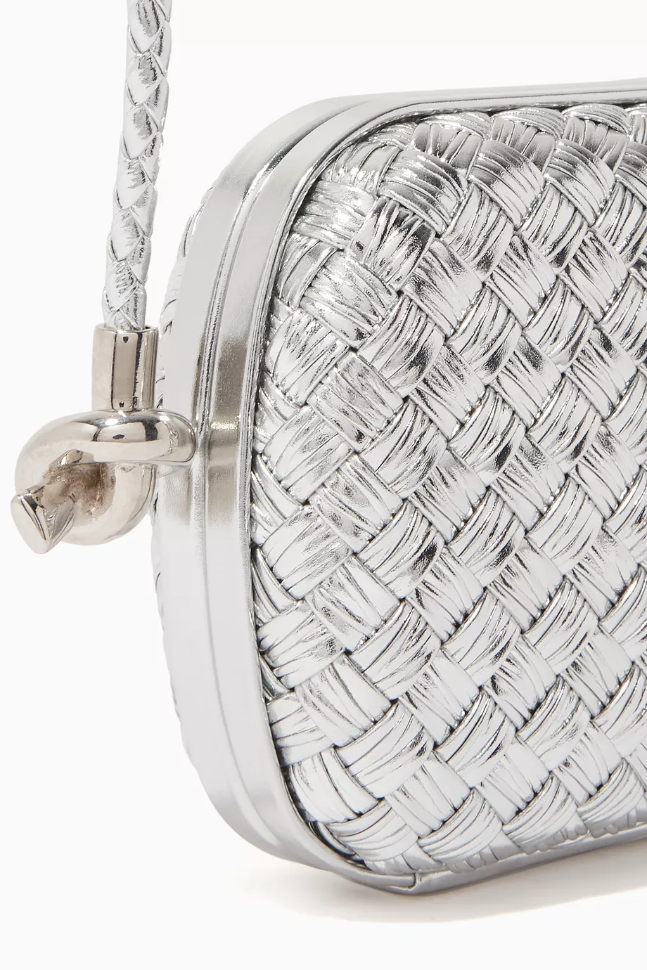 Silver bottega clutch discount