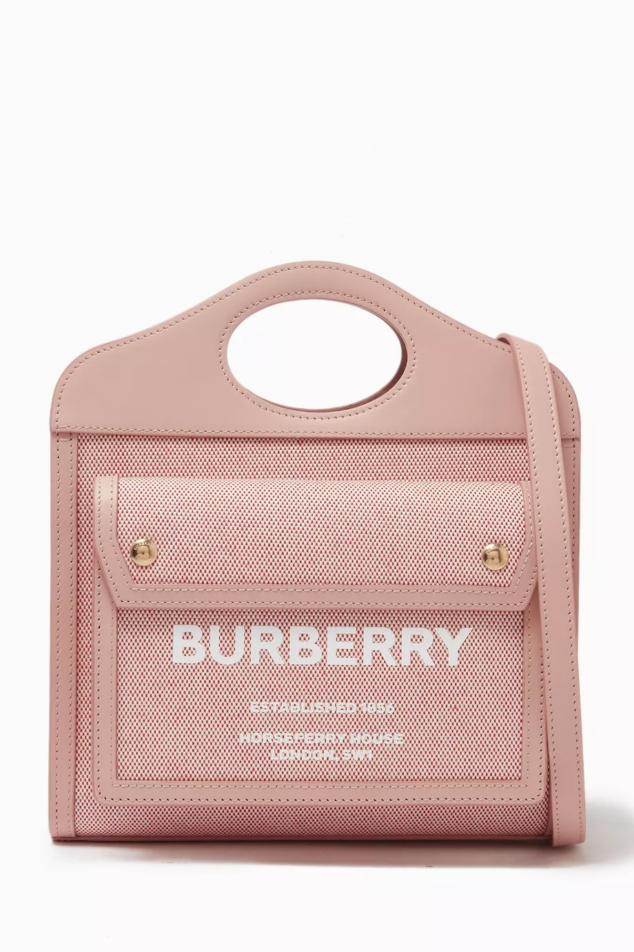 【関税送料込】BURBERRY MINI POCKET リネン＆コットントート Burberry Mini Pocket Tote Bag | Neutrals | FARFETCH