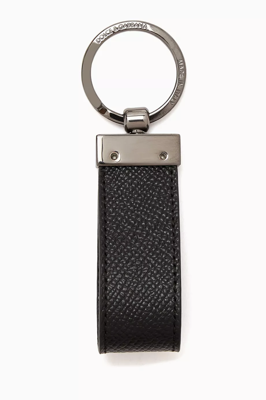 Dolce & Gabbana Elegant Silver and Black Designer Keychain