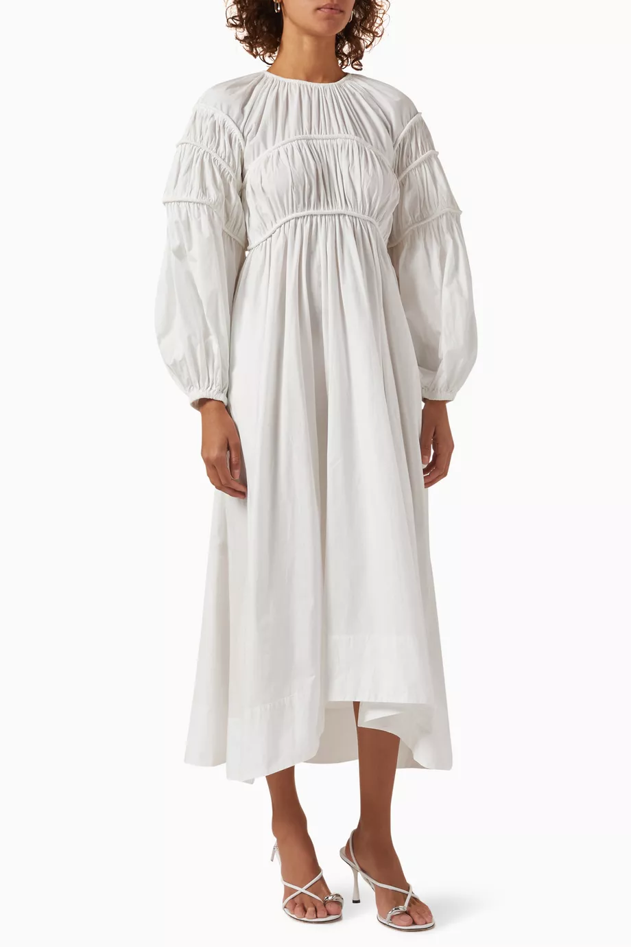 Buy Ulla Johnson White Viviana Midi Dress in Cotton poplin For Women Online Ounass Saudi