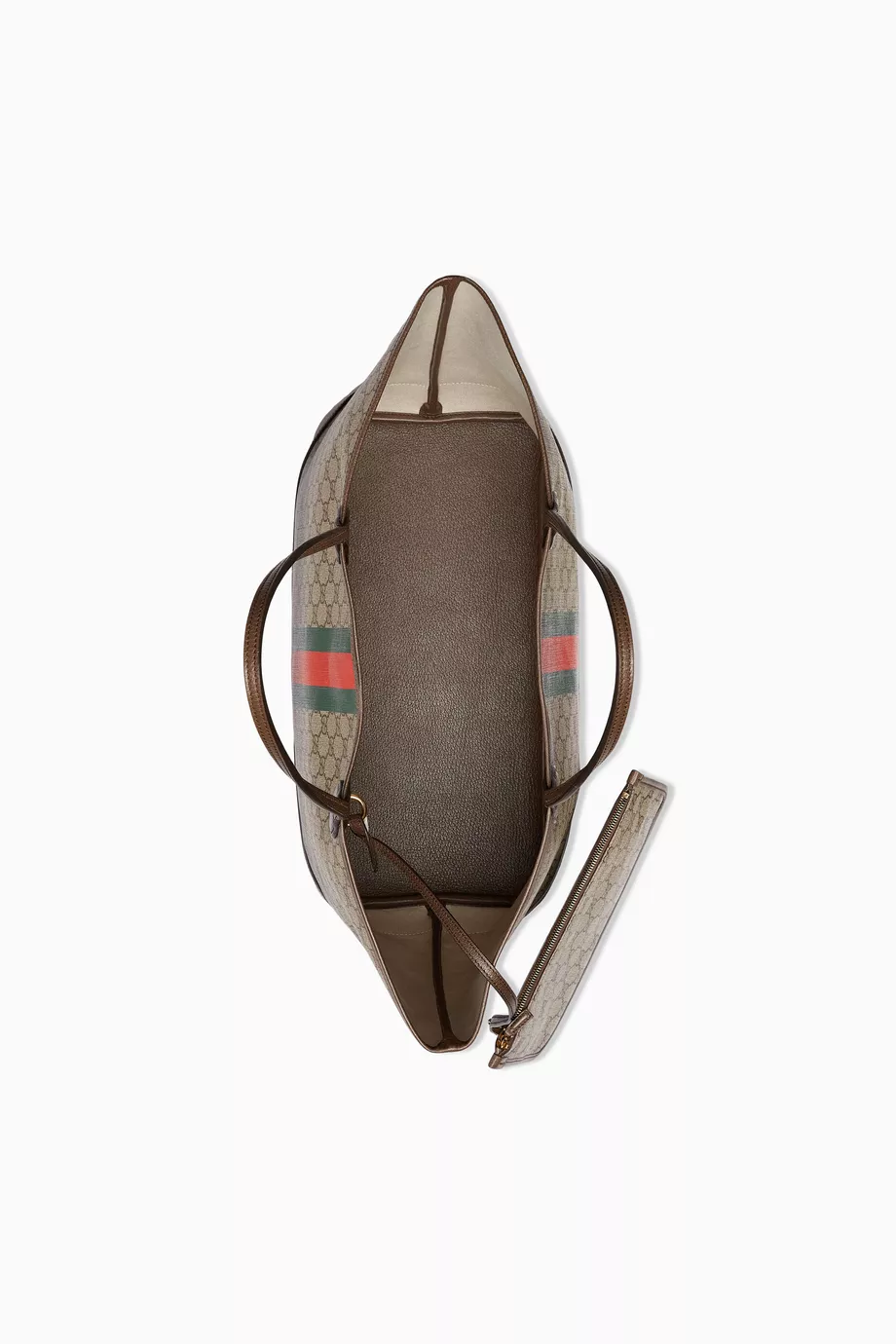 Buy Gucci Brown Large Ophidia Zip Web Tote Bag in GG Supreme Canvas For Men Online Ounass Saudi