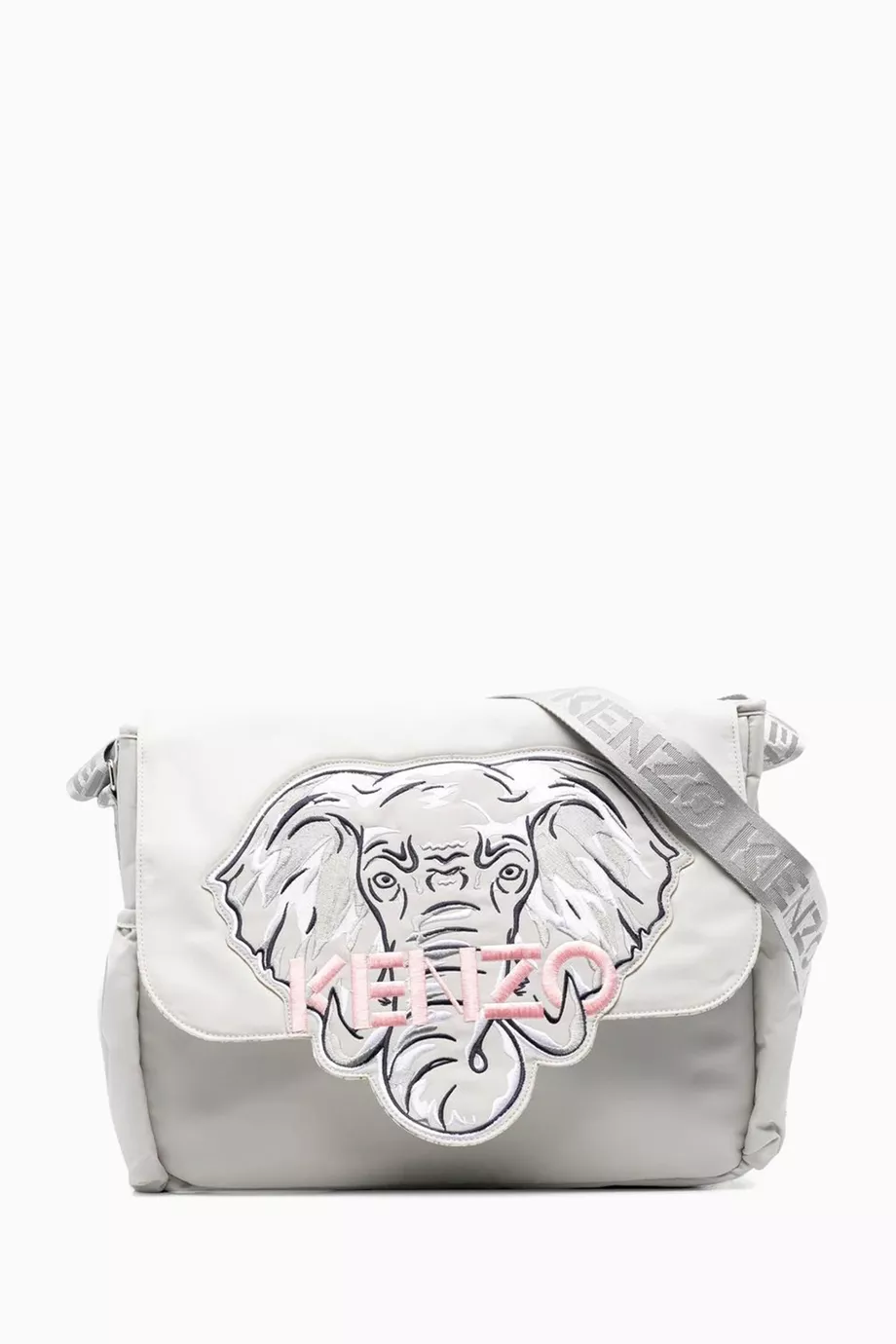 Buy KENZO KIDS Grey Elephant Logo Print Diaper Bag in Technical Fabric For Baby Girls Online Ounass Saudi