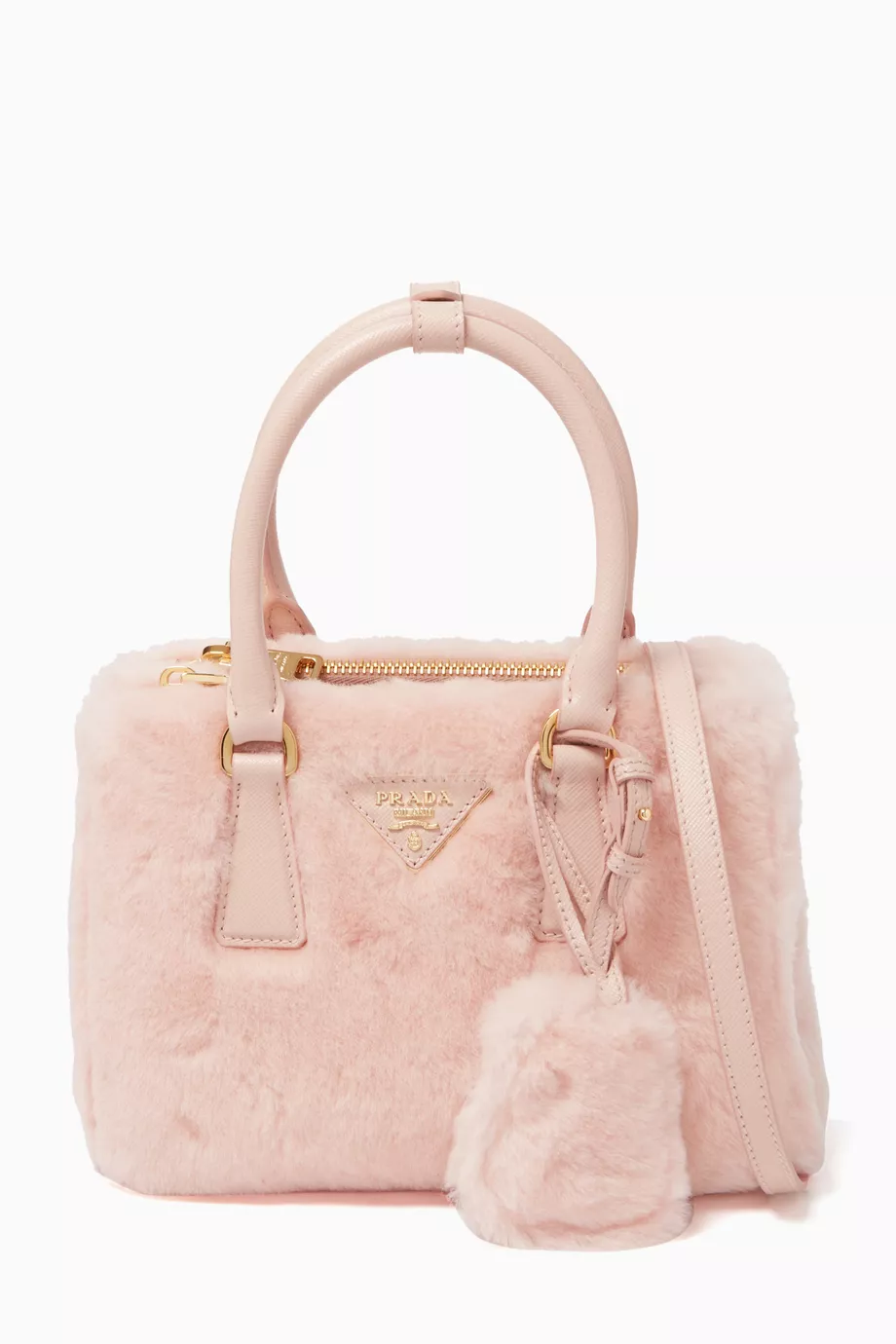Buy Prada Pink Micro Galleria Tote Bag in Faux Fur Leather For Women Online Ounass Saudi