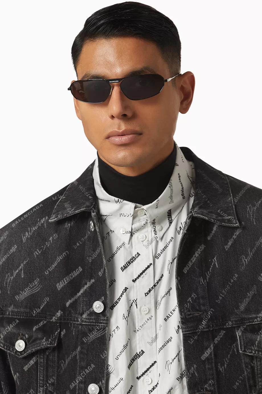 Buy Balenciaga Grey Tag 2.0 Oval Sunglasses in Metal For Men  