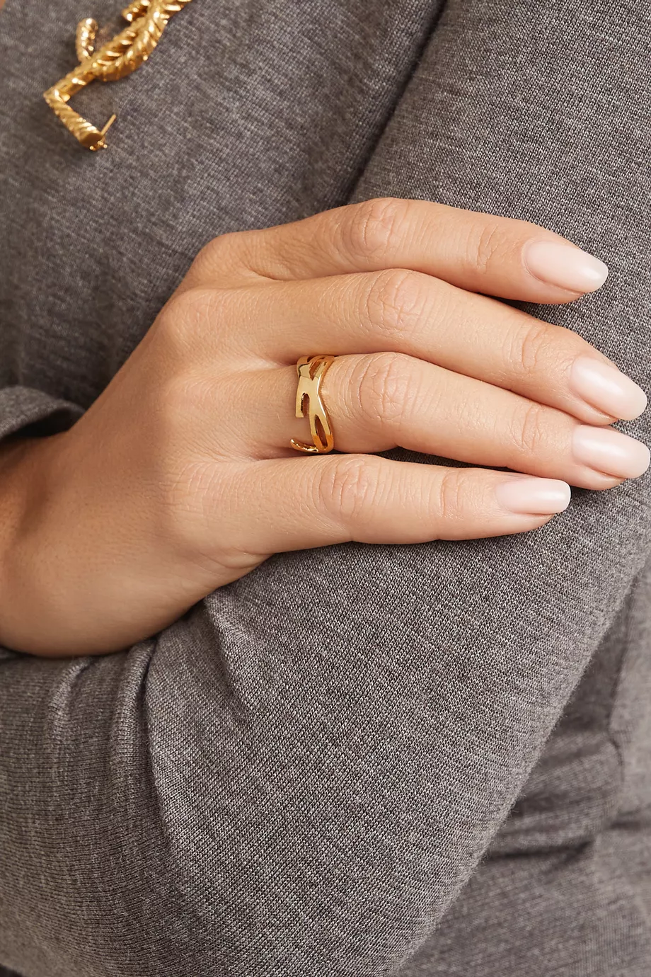 Buy SAINT LAURENT Gold Opyum Twist Ring in Metal For UNISEX Online Ounass Saudi