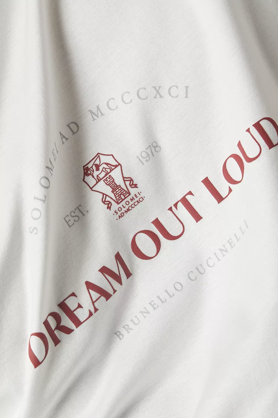Buy Brunello Cucinelli White Logo Print T-shirt in Cotton Jersey