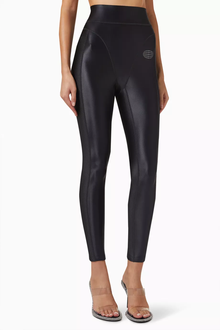 Buy Alexander Wang Black Panty-line Leggings in Reflective