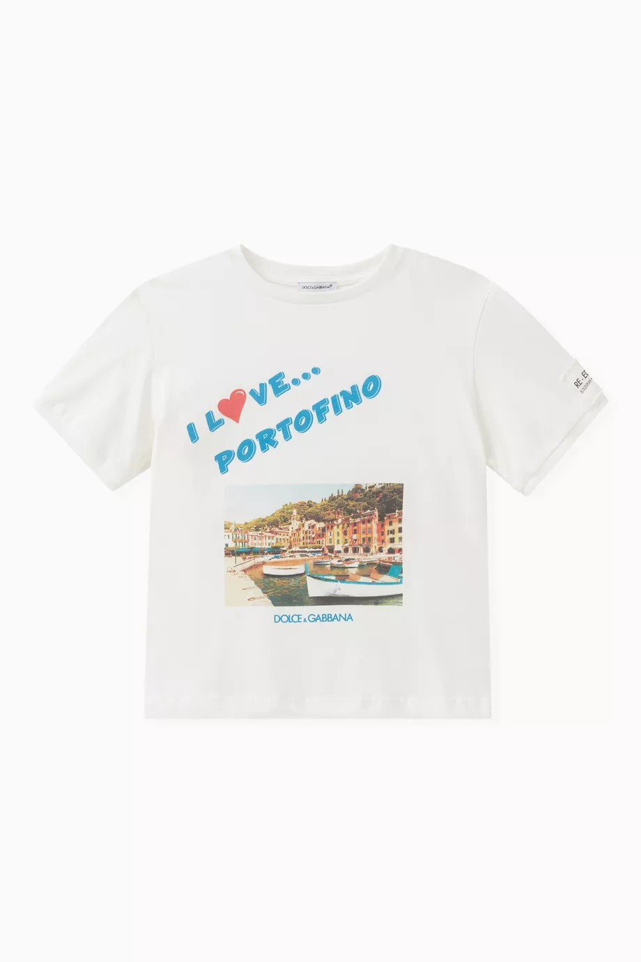 Buy Dolce & Gabbana White I Love Portofino T-shirt in Cotton
