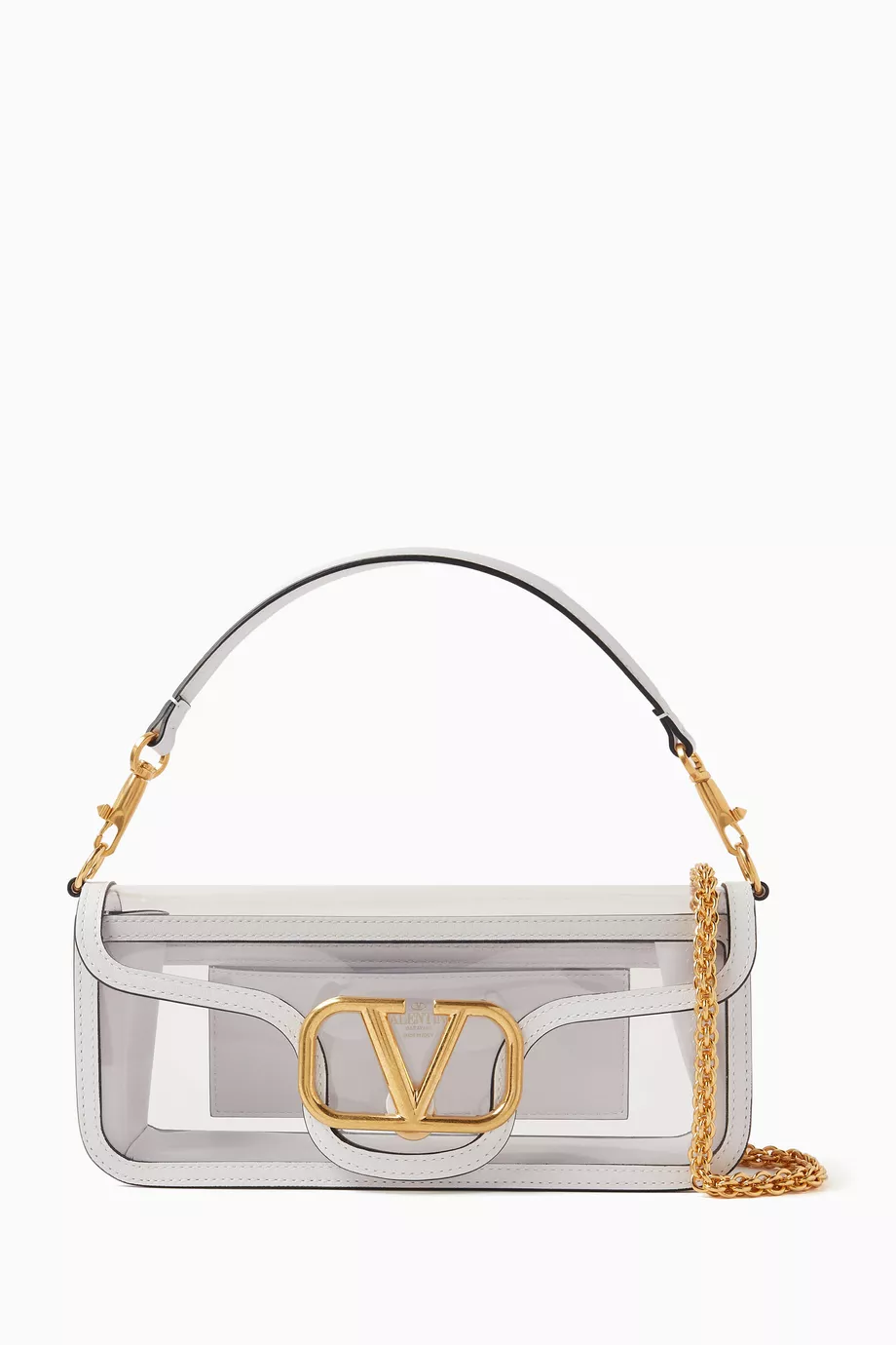 【関税&送料込】Valentino Garavani White Polymeric Material Buy Valentino Garavani White Locò Shoulder Bag in Polymeric