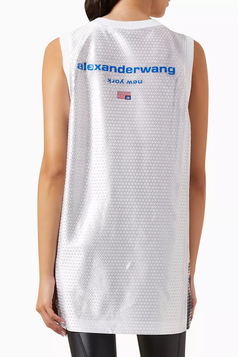 Buy Alexander Wang White Astar Basketball Jersey in Sequn-faille