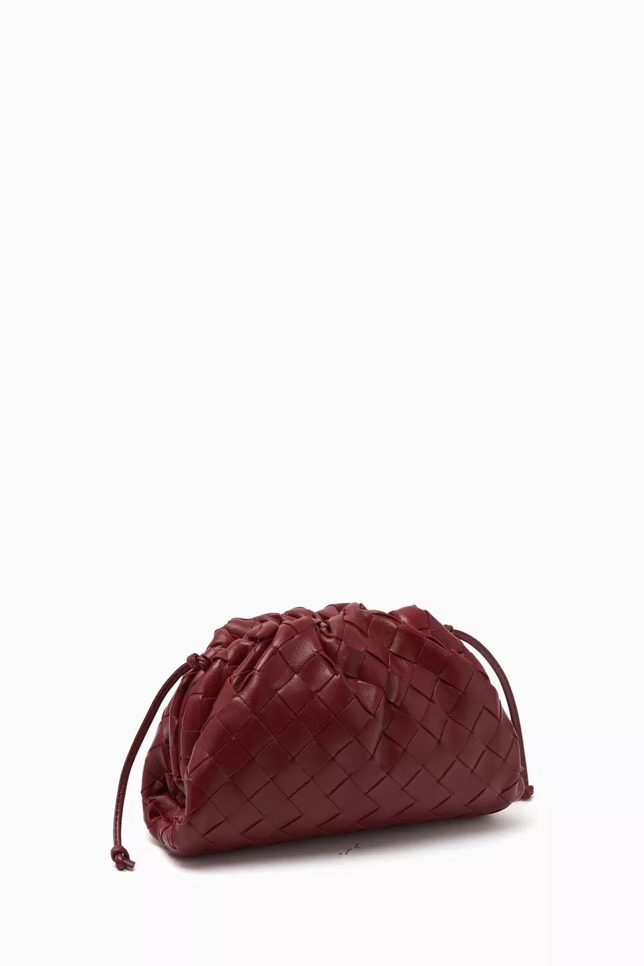 Buy Bottega Veneta Burgundy The Mini Pouch in Intrecciato Nappa For Women Online Ounass Saudi
