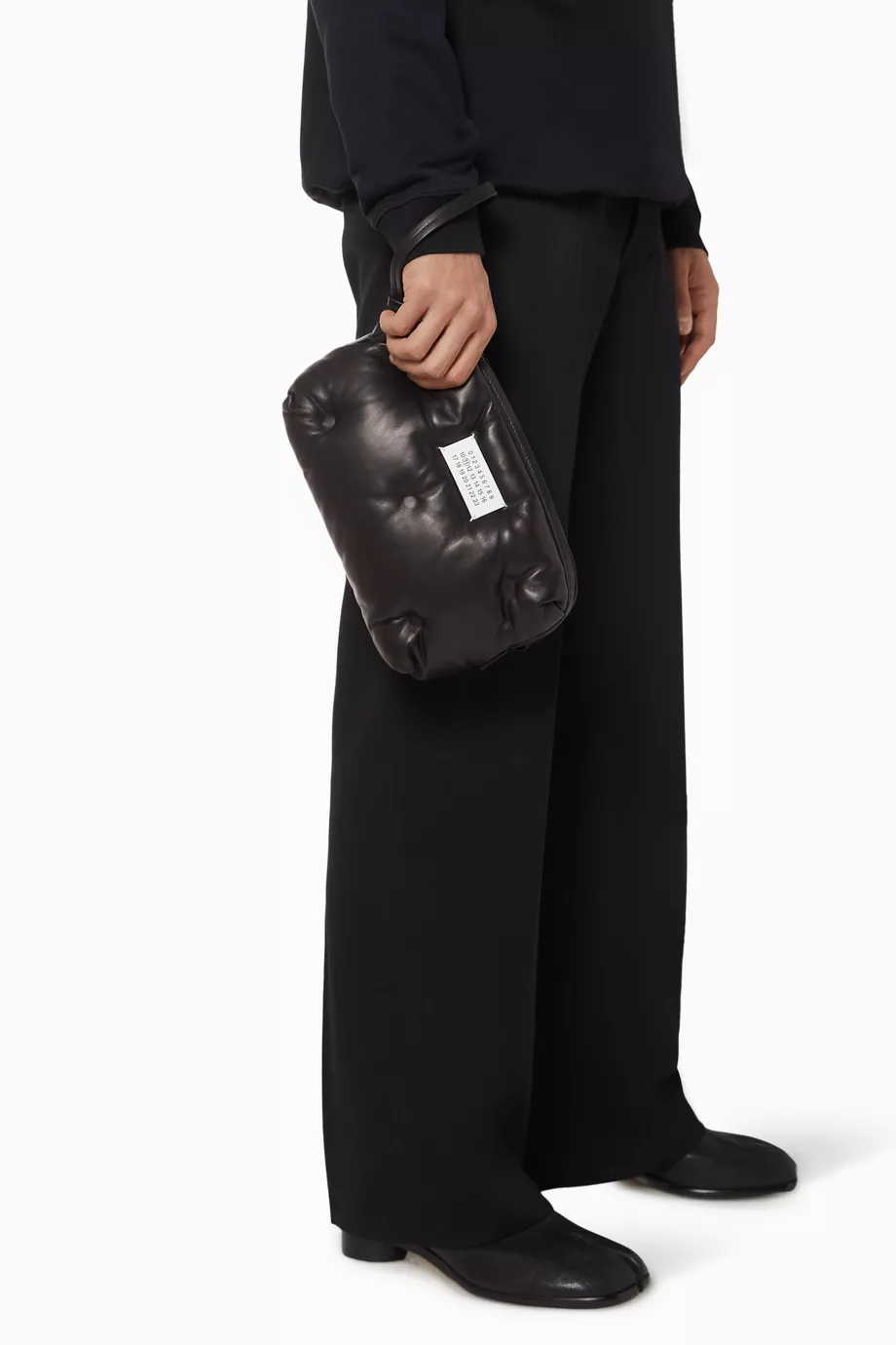Buy Maison Margiela Black Glam Slam Camera Bag in Leather