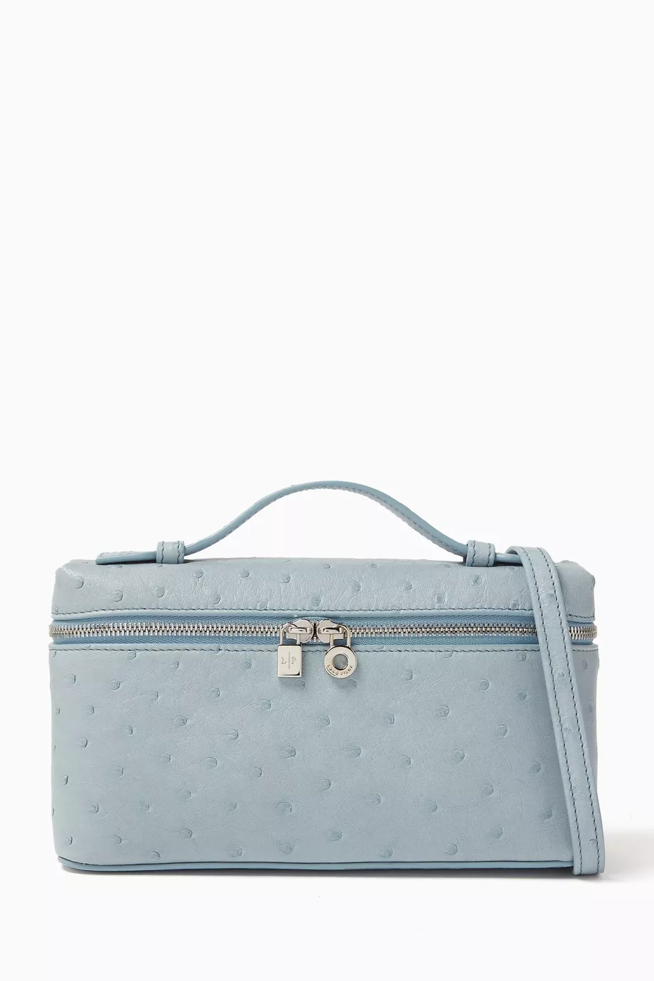 Buy Loro Piana Blue Extra Pocket Pouch L19 Bag in Ostrich leather For Women Online Ounass Saudi