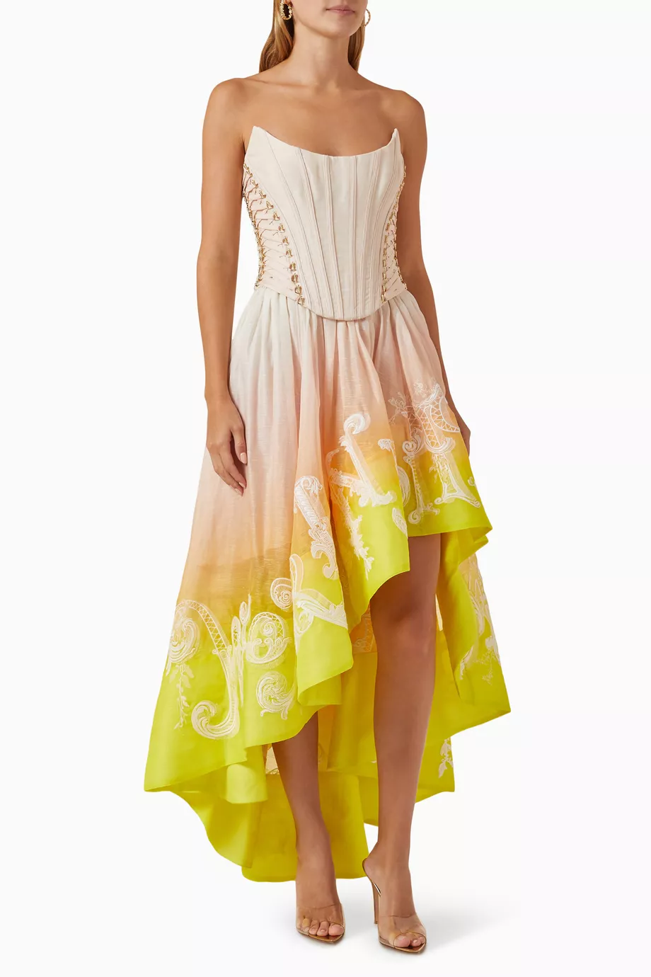 Buy Zimmermann Multicolour Wonderland Lace Up Midi Dress in Silk & Linen  For Women Online | Ounass Saudi