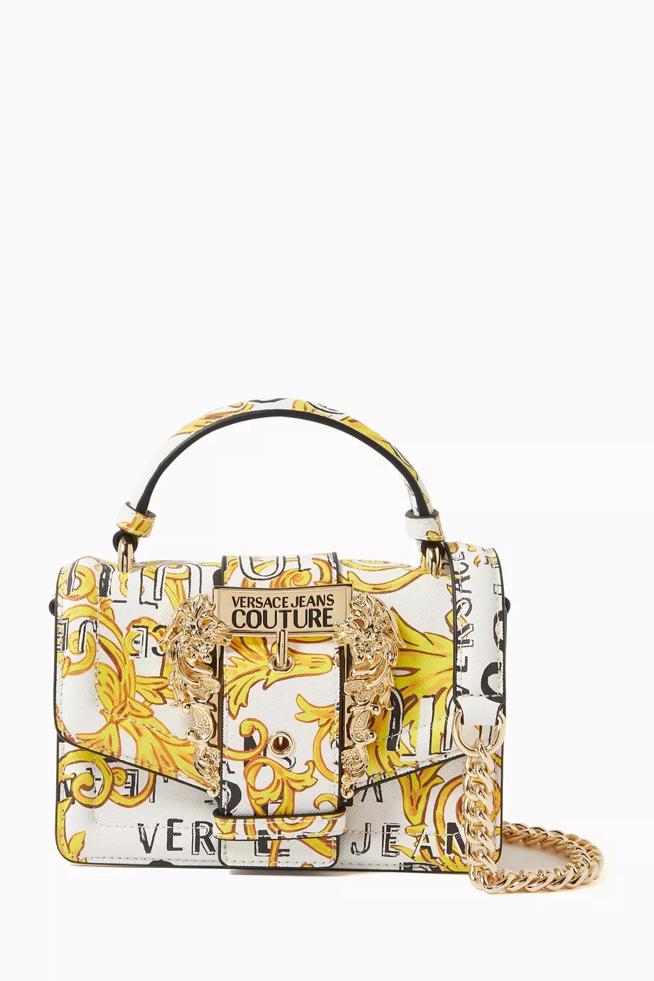 Buy Versace Jeans Couture White Medium Couture 01 Crossbody Bag in Leather For Women Online Ounass Saudi