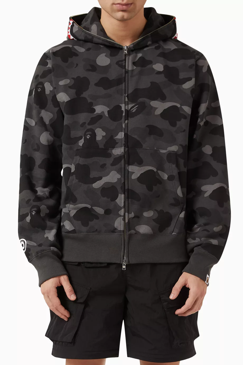 Buy A Bathing Ape Black Color Camo Shark Hoodie in Cotton For Men Online Ounass Saudi