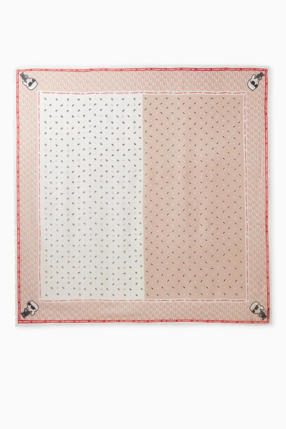 Buy KARL LAGERFELD White K/IKONIK Monogram Scarf in Modal - Main Image