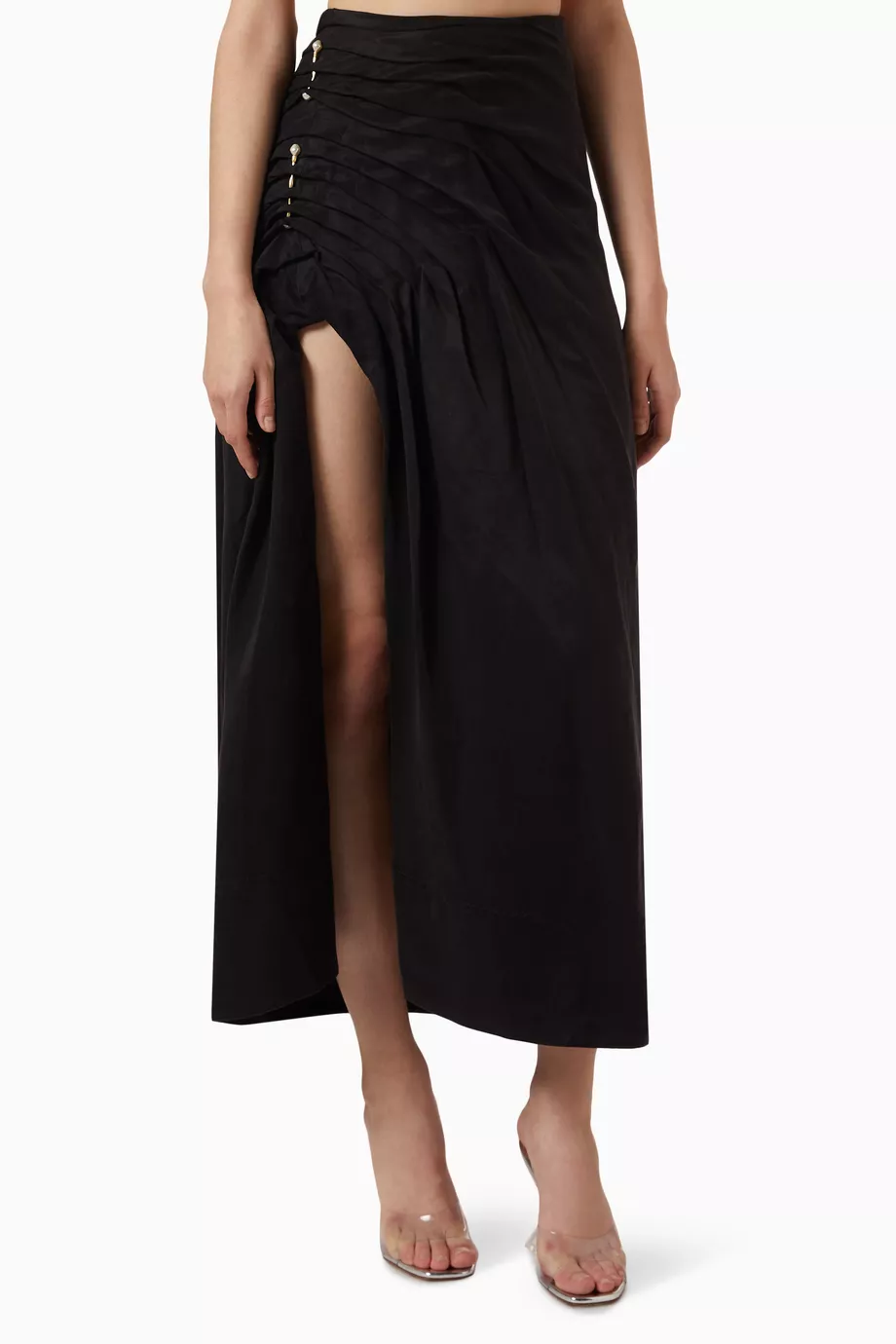 aje mika draped split maxi dress  PEARL   Aje 'Mika Draped Split Maxi Dress' spotted on  @ashleighuynh and styled to perfection  This dress just dropped online,  and is available to hire for your next event